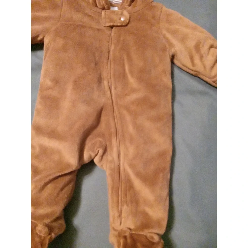 Carter's Baby Just One You Plush Brown Bear Hooded Snuggle Snow Suit 3 Months